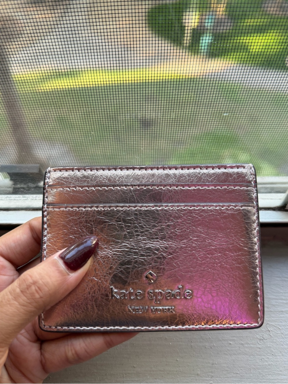Kate Spade Rose Gold Metallic Card Holder Wallet – Like New
